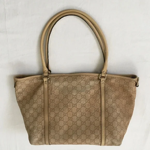 GUCCI Vintage Joy Embossed GG Leather Tote Tan - Picture 2 of 16